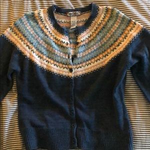 Tiara Fair isle knit sweater cardigan